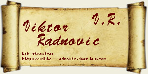 Viktor Radnović vizit kartica